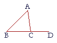 A triangle with an extended side