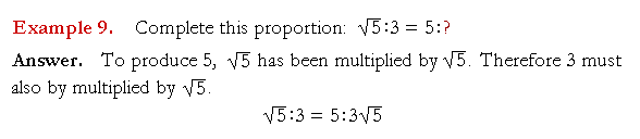 Ratio and proportion example