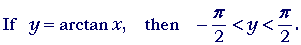 the range of arctan x