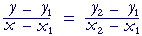 Equation of a line