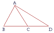 Three straight lines drawn from one point to a straight line