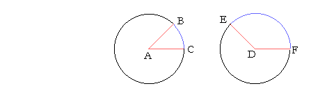 an arc subtends an angle